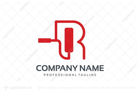 R Letter Roller Paint Logo