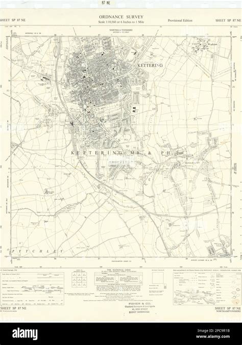 Ordnance Survey Sp87ne Northamptonshire Kettering Barton Seagrave 1958