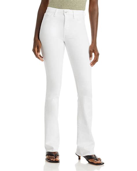 Lagence Selma Cotton Stretch High Rise Bootcut Jeans In Blanc