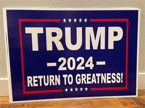 Trump 2024 Yard Sign Return to Greatness. | Etsy