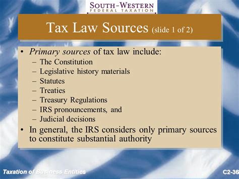 Taxation Of Business Entities C2 1 Chapter 2 Working With The Tax Law