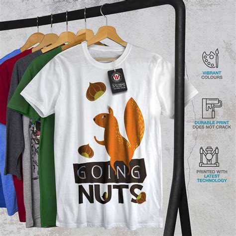 Wellcoda Going Nuts Squirrel Mens T Shirt Crazy Graphic Design Printed
