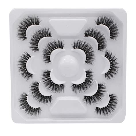Amazon Com 3D Mink False Eyelashes Lotus Plate Nature Long Black Soft