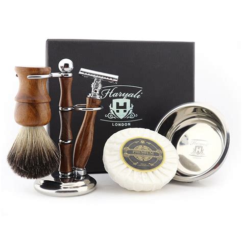 Traditional Wet Shaving Kit Pure Wood Clean Shave Tool Etsy Uk