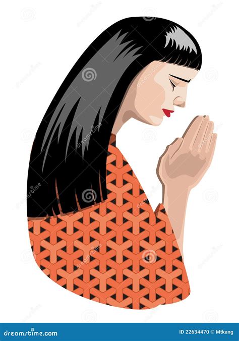 Praying Woman Stock Illustration Illustration Of Sincere 22634470