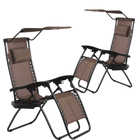How much weight can a pool chair support? 2 PCS Zero Gravity Chair Lounge Patio Chairs With Canopy ...