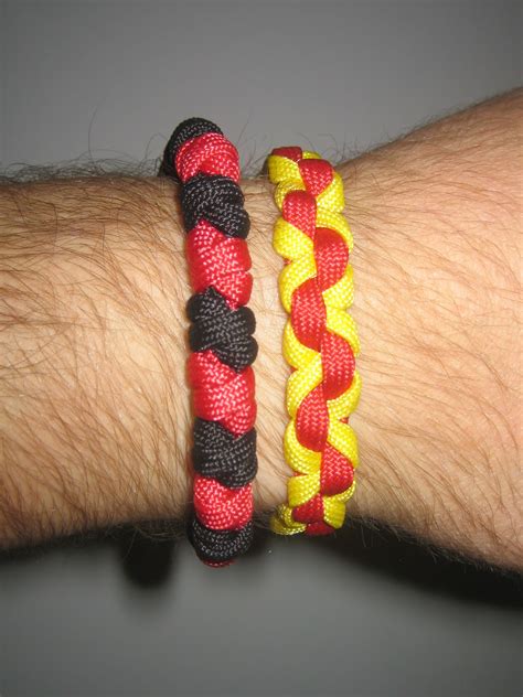 Rediscover your love for adventurous outings with braided paracord. EVERYTHING PARACORD UK: 550 yellow/red paracord flat braid bracelet...