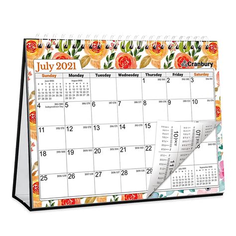 Cranbury Standing Desk Calendar 2021 2022 Floral 8x6 Use Now To