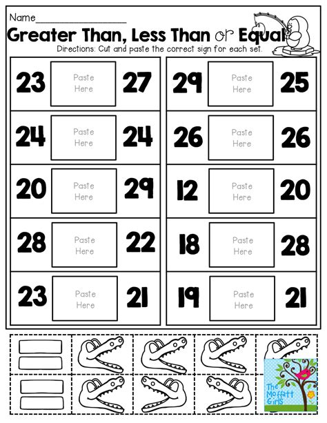 Math Worksheet For Grade 1 Greater Than Less Than Printable