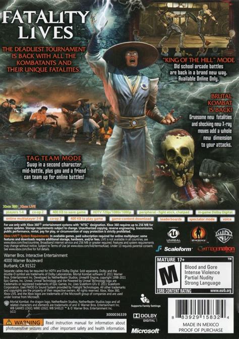Mortal Kombat 2011 Xbox 360 Box Cover Art Mobygames