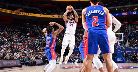 Joel Embiid Leads Sixers To Dominant Win Over Pistons With 41 Points Bvm Sports