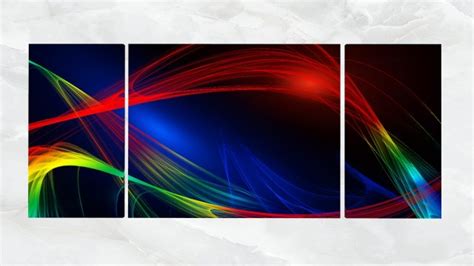 Triptych Wall Art Abstract Colorful Curved Lines 1 3d Models In Other