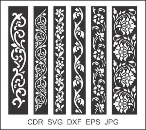 6 Border Cutting File For Laser Cnc And Plasma Cricut Floral Etsy