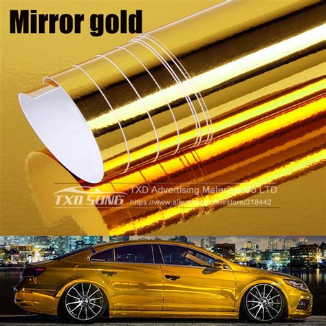 Premium Quality Stretchable Mirror Gold Chrome Mirror Flexible Vinyl