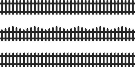 Black Picket Fence Symbols And Signs Isolated Vector Image