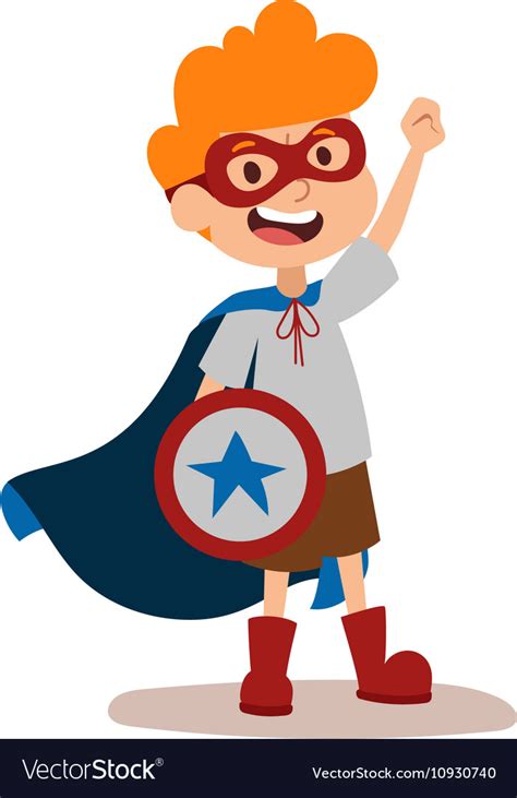 Superhero Kid Boy Cartoon Royalty Free Vector Image