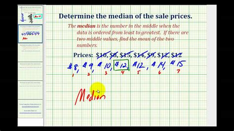 Average difference between lists : Ex: Find the Median of a Data Set - YouTube