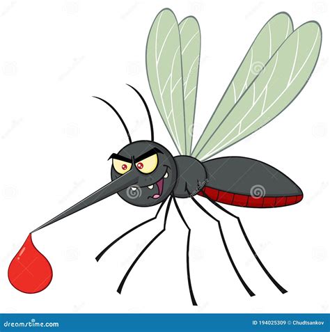 Angry Mosquito Cartoon Vector Illustration 46310696