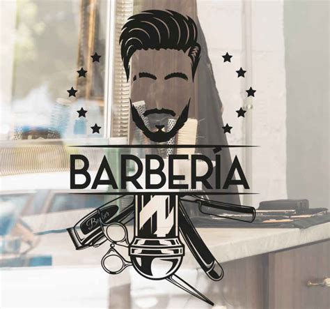 Pegatina Moda Productos De Barbería Hombre Tenvinilo