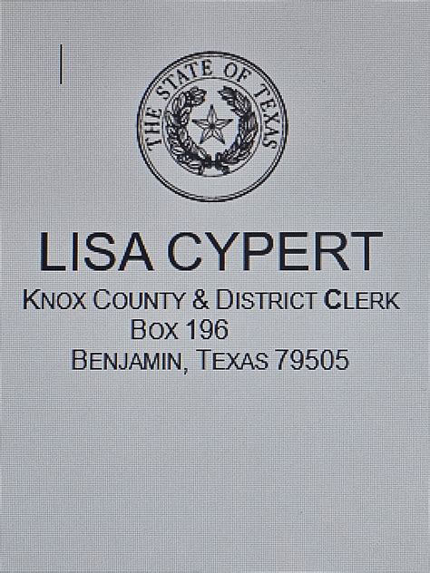 Knox County Clerks Office | Benjamin TX
