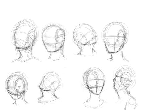 Basic Head Starting Point Face Angles Human Face Sketch