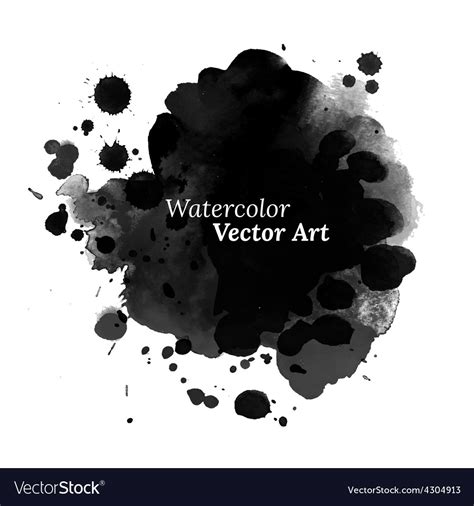 Abstract Black Watercolor Texture Royalty Free Vector Image