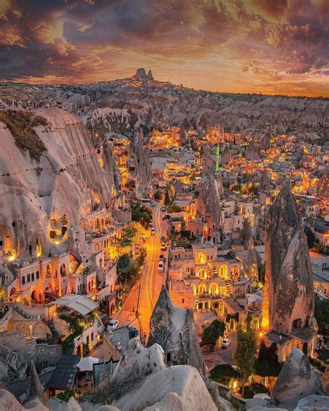 Beautiful Destinations On Instagram Cappadocia Streets By Night With
