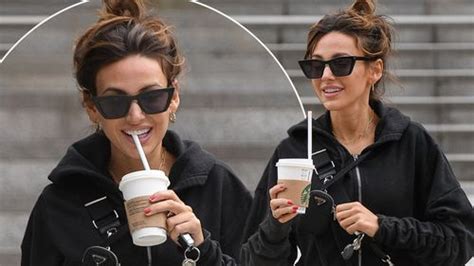 Michelle Keegan Oozes Glam In Leggings And Messy Bun As She Grabs A