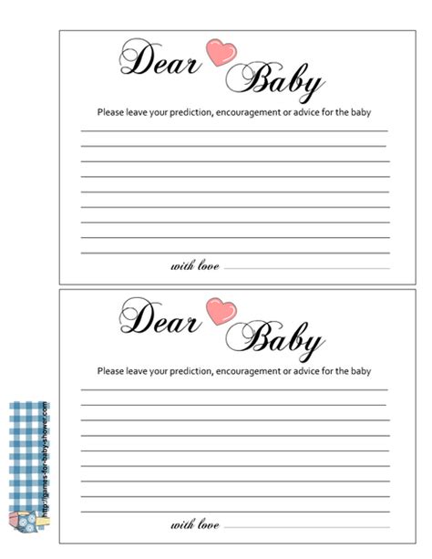 Baby Advice Cards Free Printable