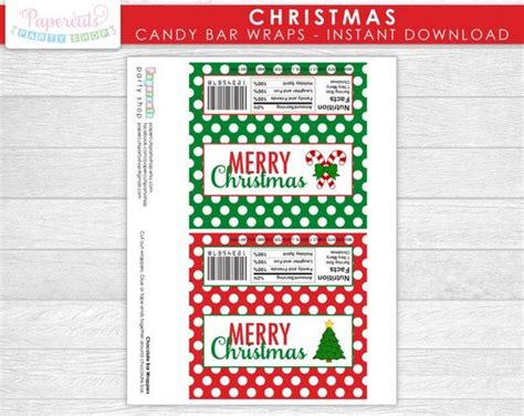 Make the holidays even merrier with our collection of the best homemade christmas candy recipes. Christmas Theme Candy Bar Wrappers | Merry Christmas | Red ...
