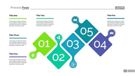 Free Vector Five Steps Project Process Chart Template For Presentation
