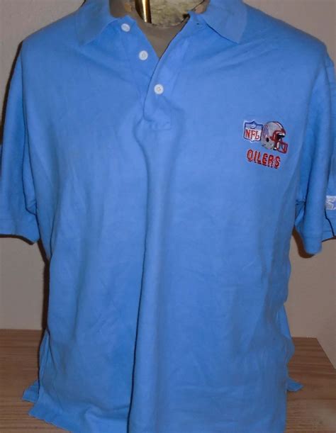 Vintage 1980s Houston Oilers Polo T Shirt X Large Free Shipping By