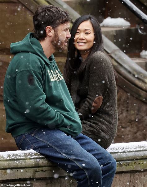 Casey Affleck And Hong Chau Smile As They Shoot A Scene For The Instigators In New York Daily
