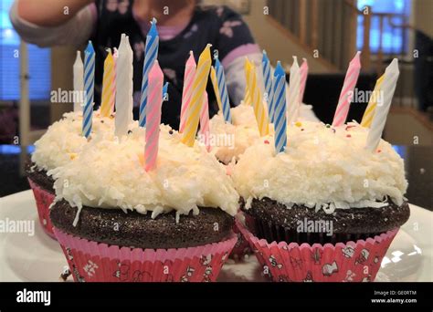 Happy Birthday Cupcakes Stock Photo Alamy
