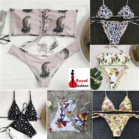 Luoanyfash 2018 Push Up Swimwear Bikini Set Print Sexy Brazilian