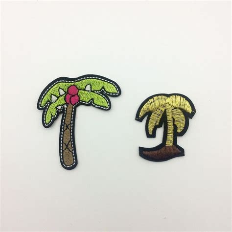 2021 Fabric Artificial Coconut Palm Tree Embroidery Clothes Patchessew