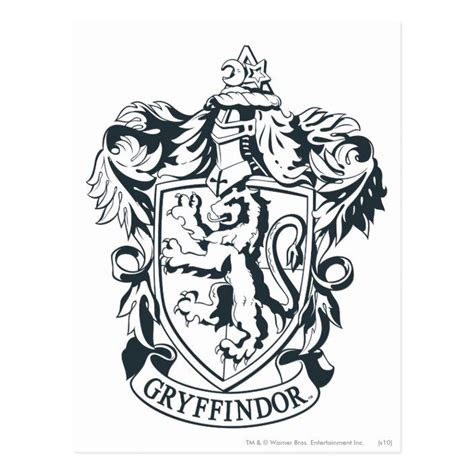 Harry Potter Gryffindor Stencil Sketch Postcard Zazzle Logo De