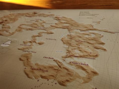 Printed Dune Map 3d Terrain Map Of Arrakis Dune Poster Etsy Map