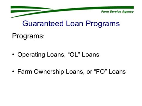 Fsa Farm Loan Programs