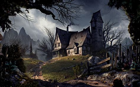 Old House On A Hill By Yura Gvozdenko