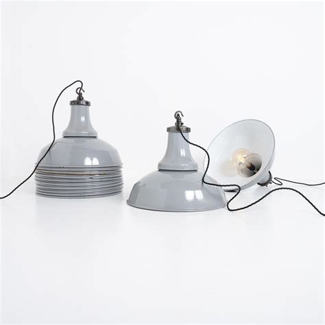 Reclaimed Industrial Vitreous Enamelled Pendant Lights By Benjamin