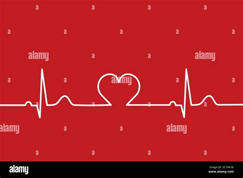 Heartbeat Line With Heart In The Middle Normal Electrocardiogram Ekg