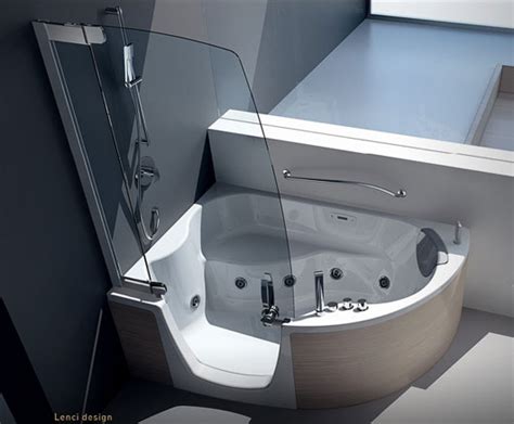 Sometimes, you just need to freshen up with a quick shower. Modern Corner Bathtub with Shower Combo from Teuco - DesignToDesign Magazine - DesignToDesign ...