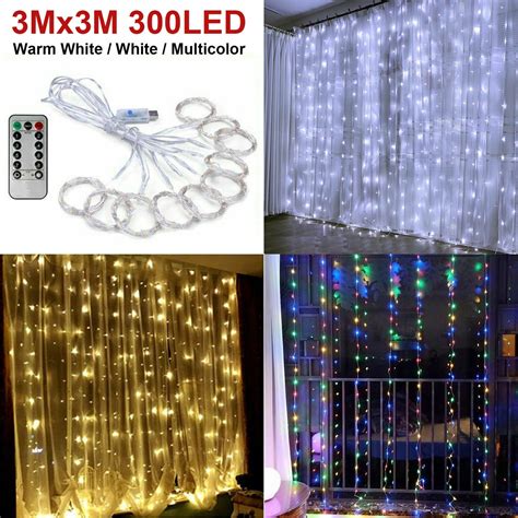 98ft X 98ft 300led Curtain Light Fairy String Lights Indoor