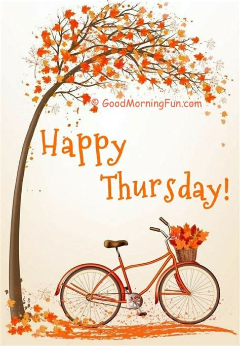 Happy Thursday Tree With Bicycle Good Morning Thursday Good