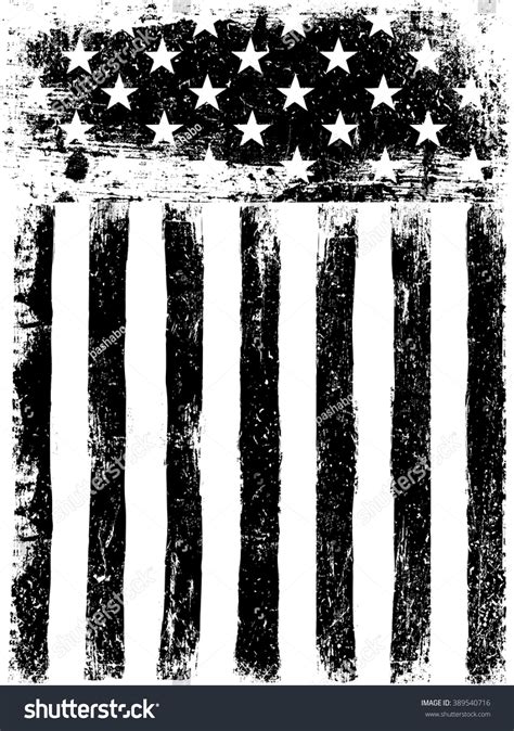 Stars Stripes Monochrome Photocopy American Flag Stock Vector 389540716