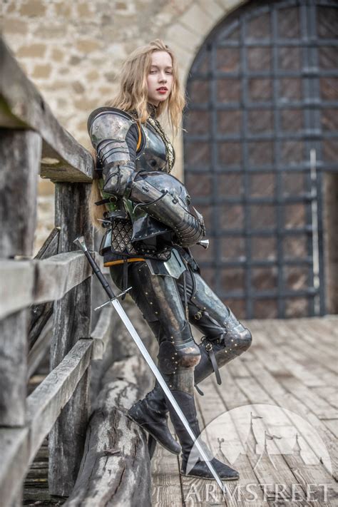 Female Knight Armor Made Of Blackened Spring Steel “dark Star” Female Armor Female Knight
