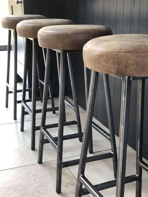 Leather Seat Bar Stool — Paul Frampton Design Ltd