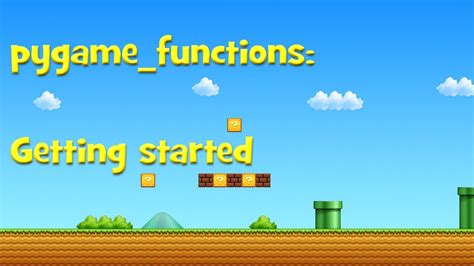 Pygame Functions Getting Started Youtube