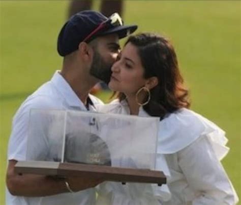 Virat Kohli Kisses Anushka Sharma On His 100th Test 6 Times The Couple